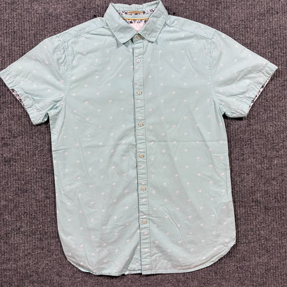 Ricky Singh Cactus Man Mens Button Up Shirt Size Small Palm Tree Short Sleeve